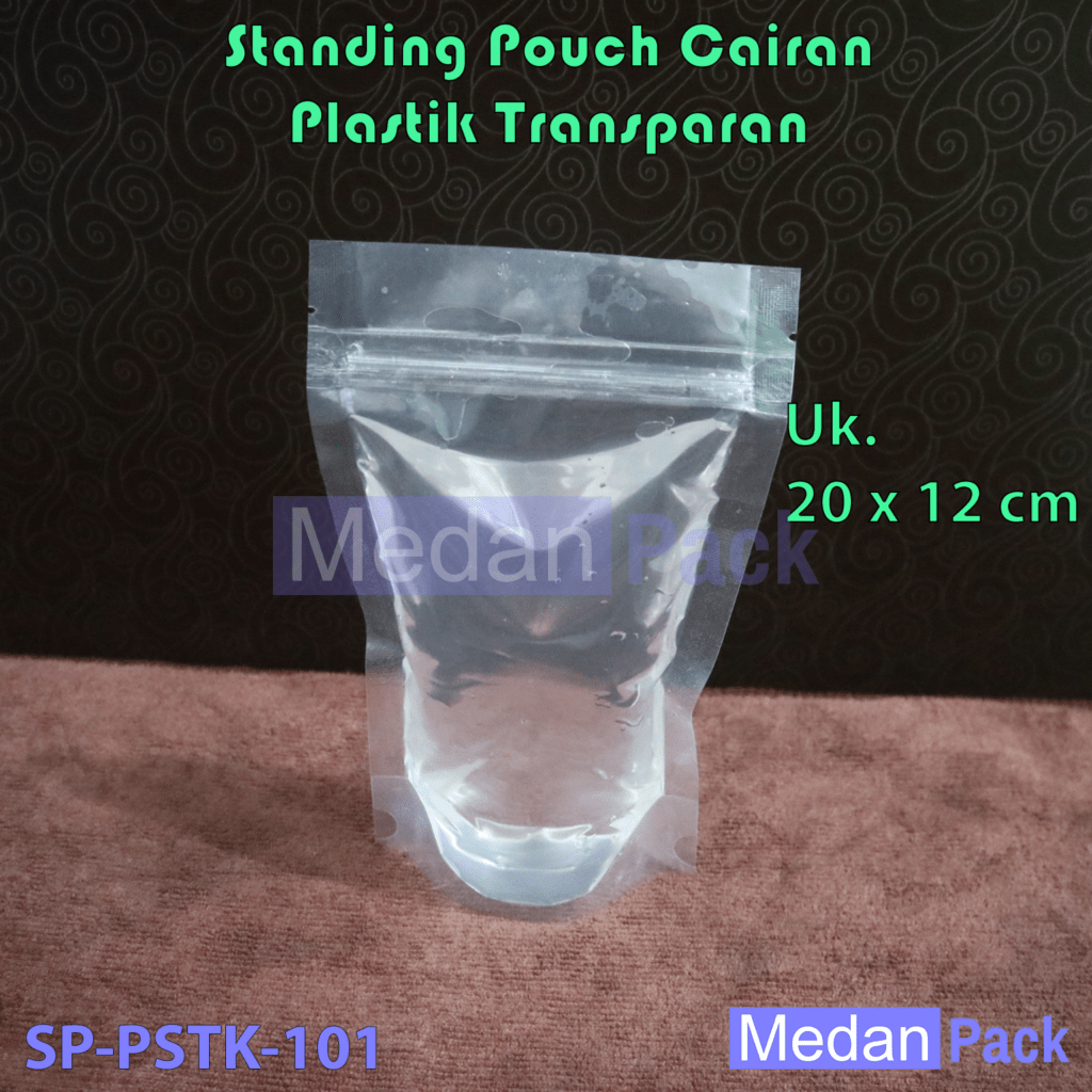 Standing Pouch Cairan Plastik  Transparan 20 x 12 cm 